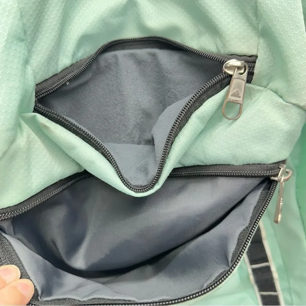 Adidas Excel V turquoise backpack all zippers function great waterbottle pockets